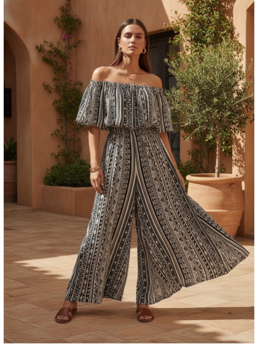 Easel Off-the-Shoulder Wide Leg Jumpsuit Women's Size S (oversized) NWT